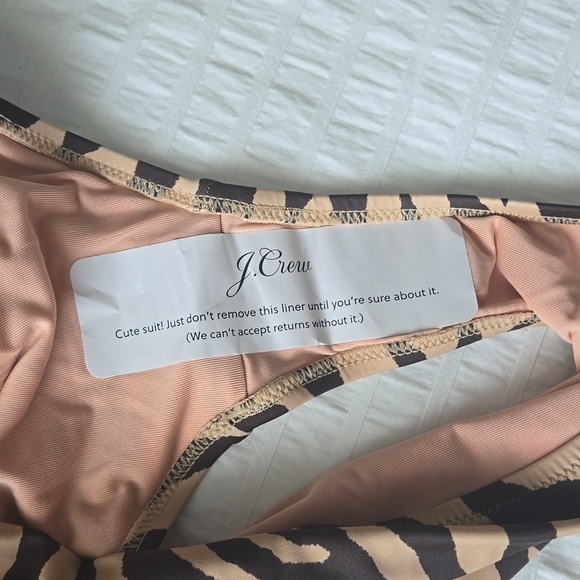 NWT*J CREW Front-twist one-piece in zebra stripe womens size 22 style# BK543 - Picture 5 of 13